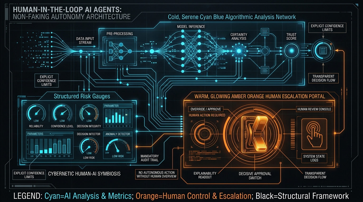 Cold algorithmic certainty analysis paired with warm decisive human escalation switch
