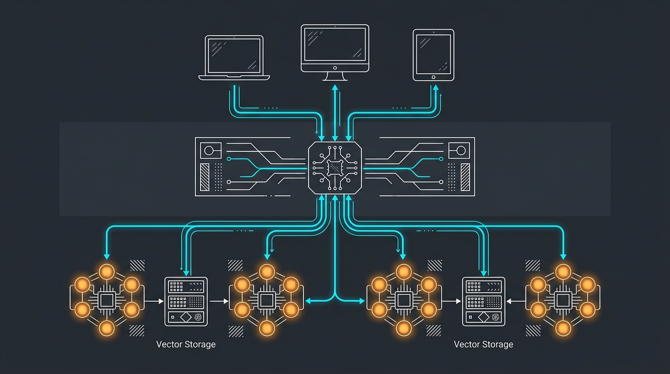 Mô hình phân tầng kiến trúc Homelab AI: từ các ứng dụng Client, đi qua Gateway điều hướng thông minh LiteLLM, tới các Engine suy luận vLLM và Ollama trên cụm phần cứng